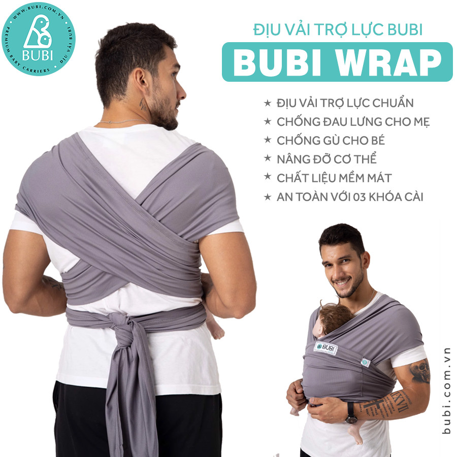Địu vải BUBI Wrap - Lưới thoáng khí