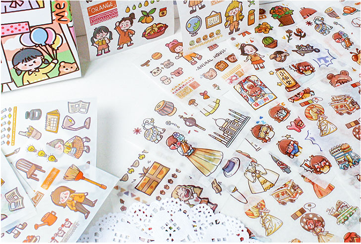 Set 25 tấm dán sticker hoạt hình