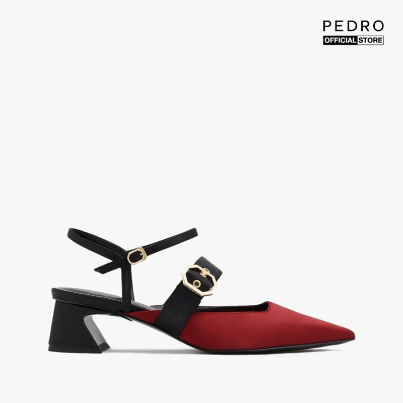 PEDRO - Giày cao gót mũi nhọn Croc Effect Buckled Leather PW1-26220039-45 giá rẻ