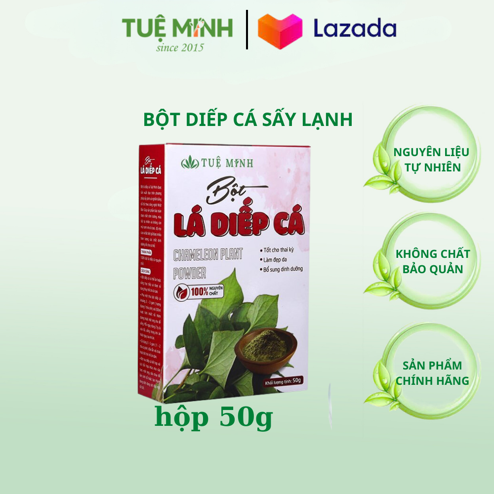 Bột diếp cá sấy lạnh nguyên chất Tuệ Minh (hộp 50 gram)