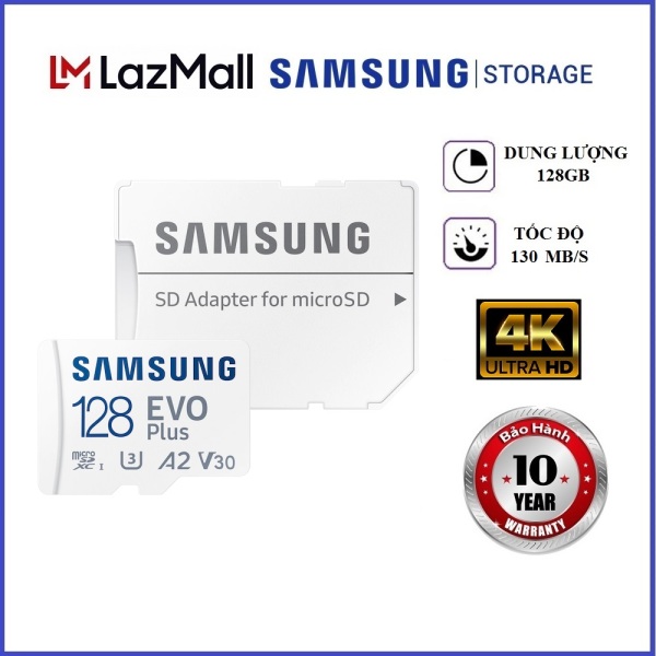 Thẻ nhớ microSDXC Samsung Evo Plus  128GB upto 130MB/s C10 U3 kèm Adapter (MB-MC128KA) - Hãng phân phối chính thức