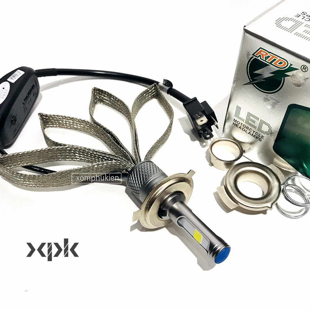 [HCM]Đèn Pha Led 2 Tim R.T.D H4 Sáng Tốt Gắn Xe Máy [ 1 Chiếc ]
