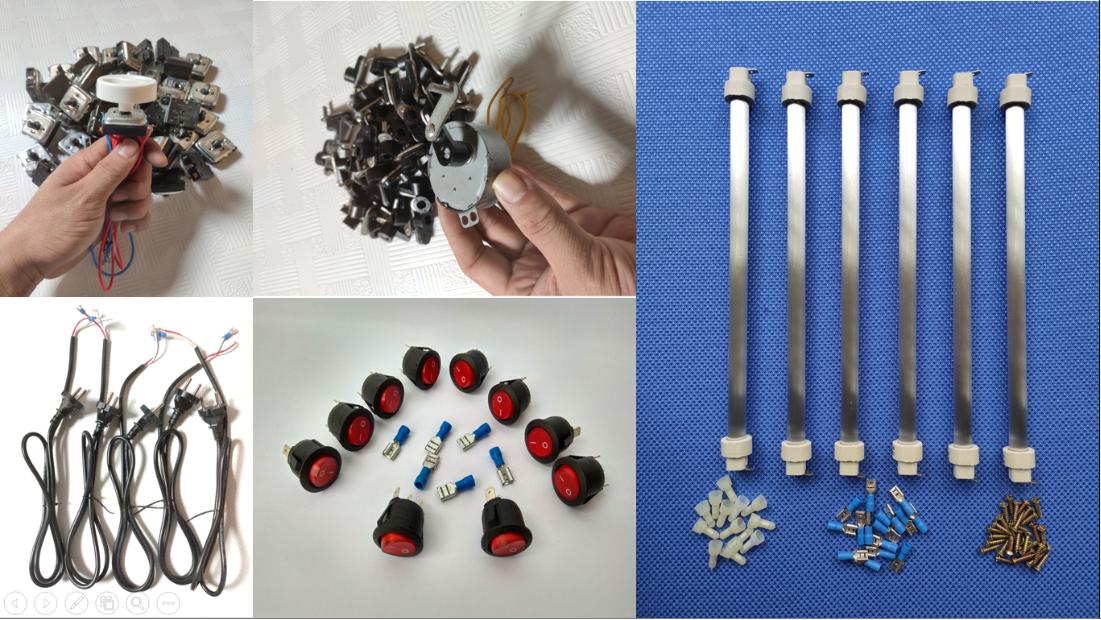 Bóng sưởi, Công tắc sưởi, Động cơ, Dây nguồn 1.500W + Bảo hành 2 năm ( bộ 1 bóng )