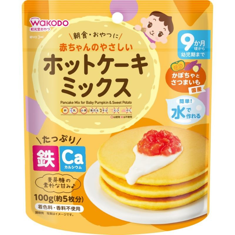 Bột làm bánh pancake (doraemon) Wakodo cho bé 9m+