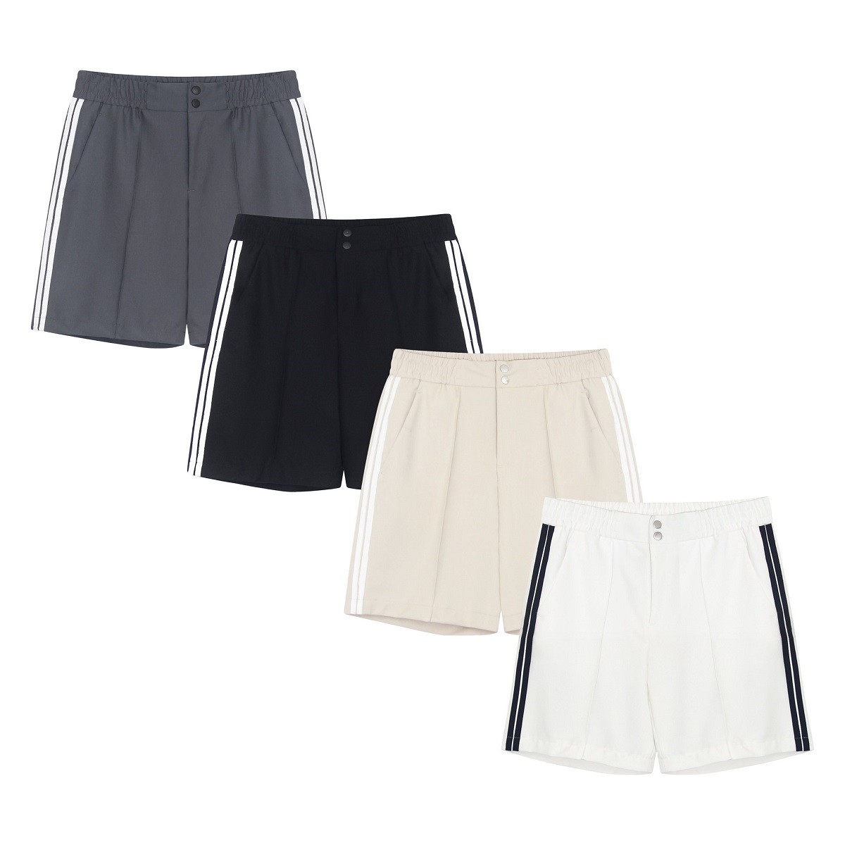 Quần short HUGU - Double Line - vải thoáng mát unisex