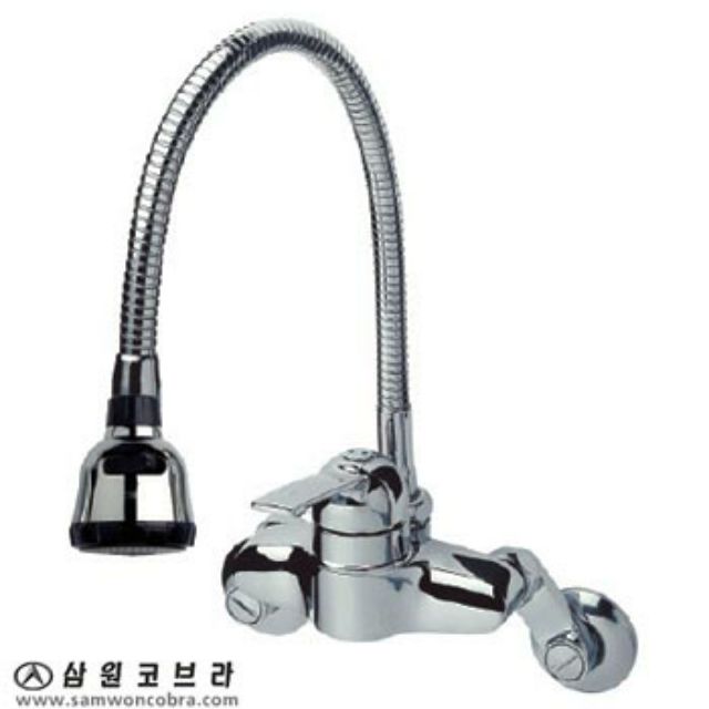 Vòi rửa bát dẻo âm tường nóng lạnh Hàn Quốc Samwon XSS-507