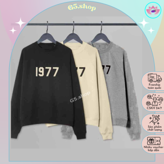 Áo Sweater 1977 Chất liệu nỉ bông, 4 màu Đen Trắng Kem Xám thumbnail