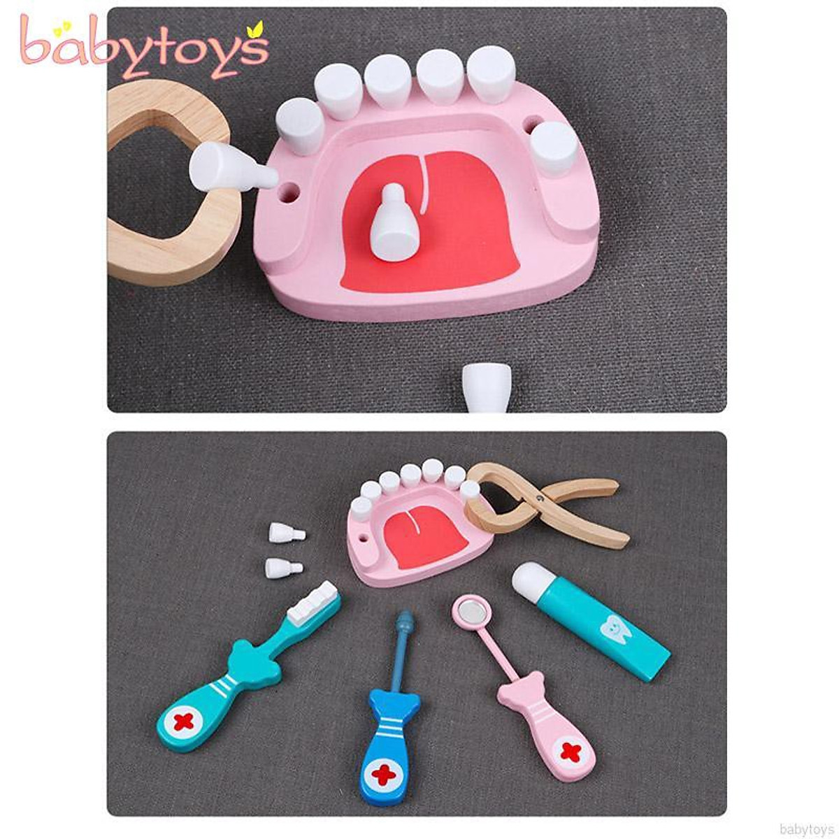 Set toy doctor wooden