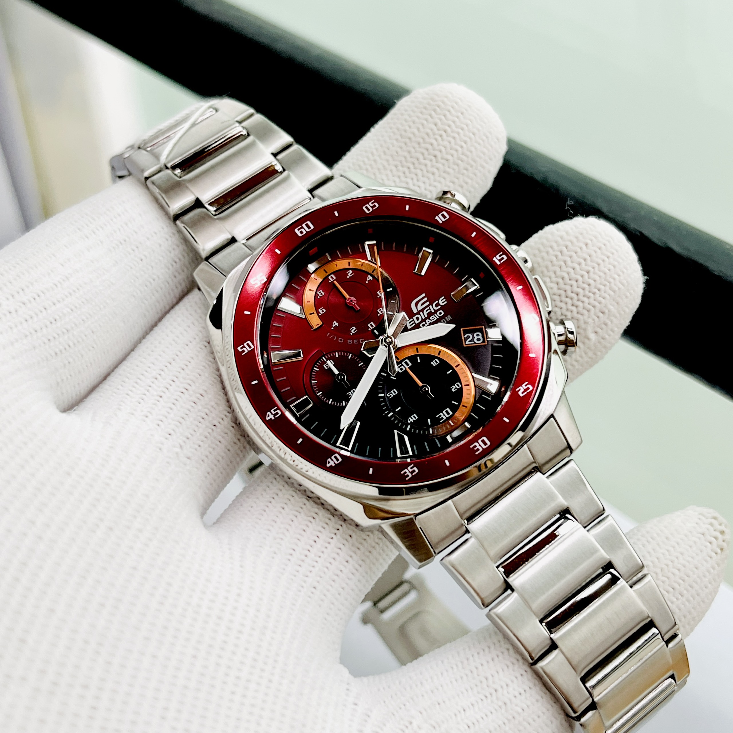 Đồng hồ nam casio edifice efv-600d-4a dây thép chống nước 100 mét bảo hành 5 năm hyma watch