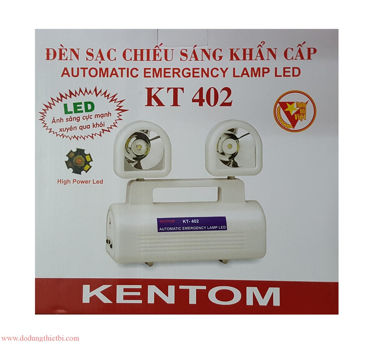 Đèn sạc chiếu sáng 2 bóng led kentom