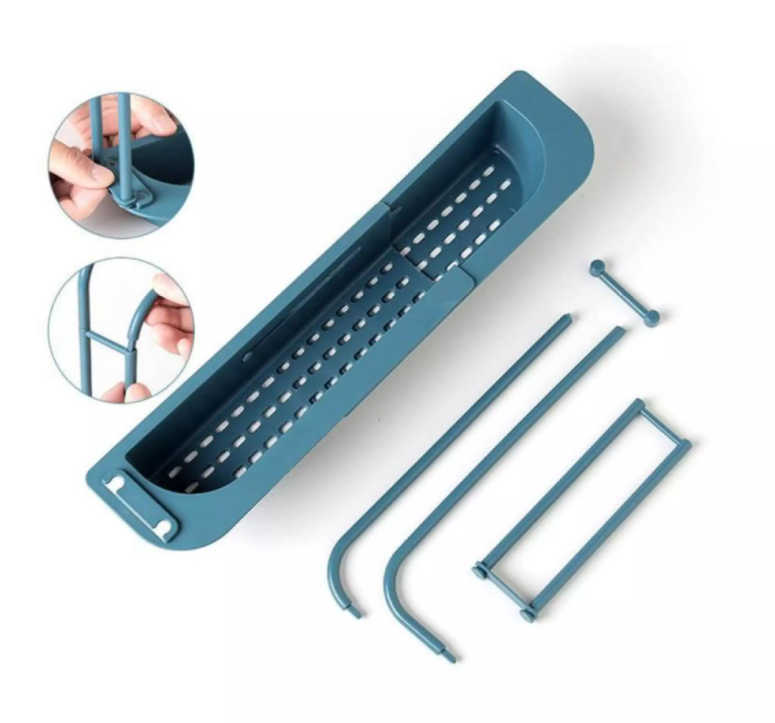 GIÁ ĐỰNG DỤNG CỤ RỬA CHÉN GẮN BỒN RỬA GẤP GỌN TIỆN LỢI CÓ LỖ THOÁT NƯỚC VÀ MÓC TREO HAI TẦNG PHƠI KHĂN 39.5x27x8.5cm(Nhiều màu) - [ Đồ dùng rữa chén Kệ rửa chén kệ nhà bếp kệ bồn nước kệ phơi khăn]