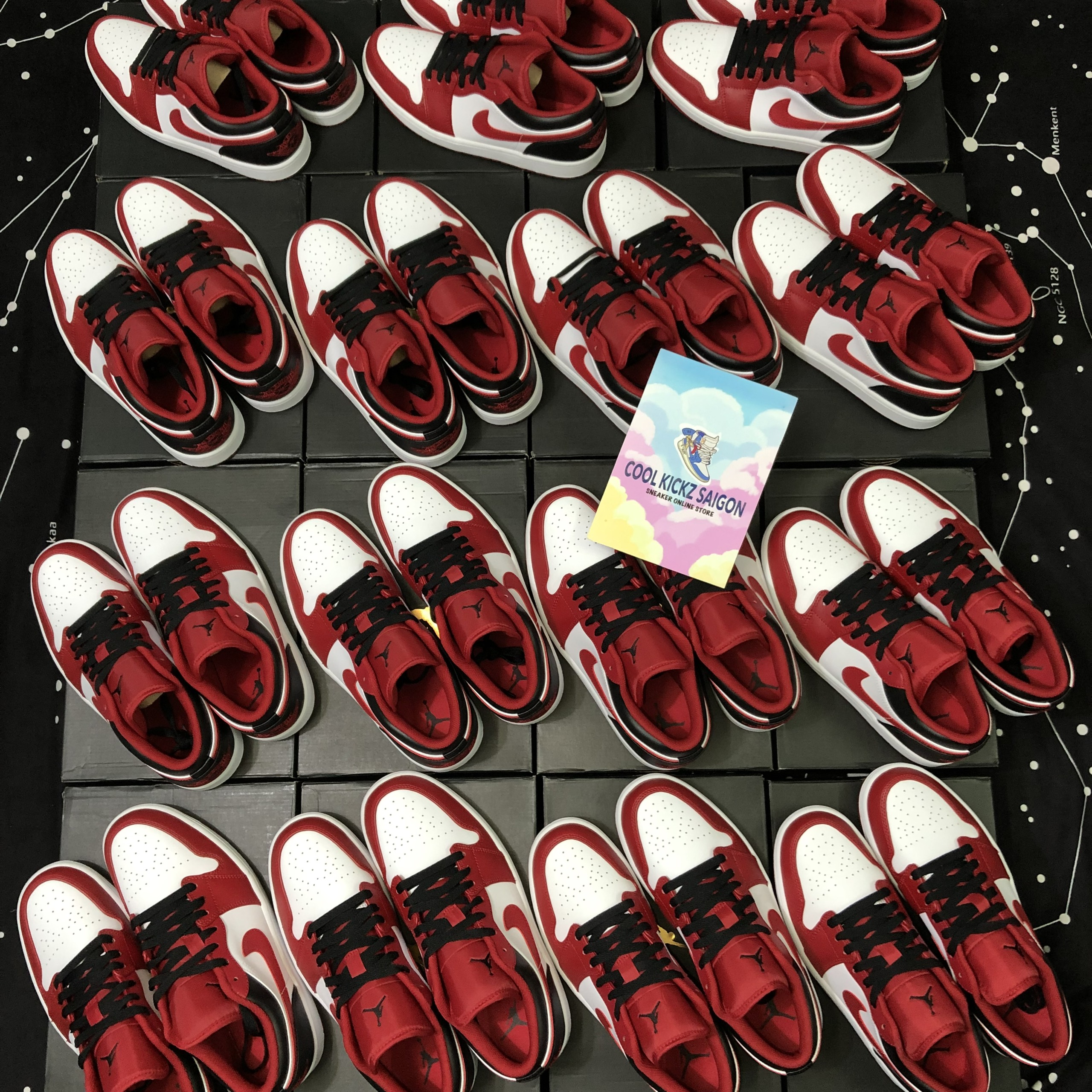 [CHÍNH HÃNG] Jordan 1 Low White Gym Red Black New Full Box Full Tag (553558-163) (553560-163)