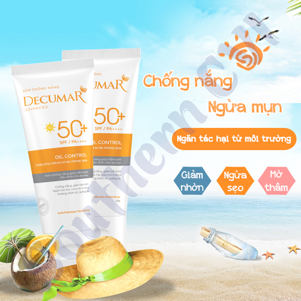 Kem Chống Nắng Ngừa Mụn Decumar Advanced 50G