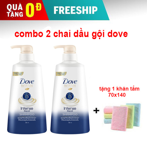 Combo 2 chai dầu gội dove thái lan tặng khăn tắm xuất nhật