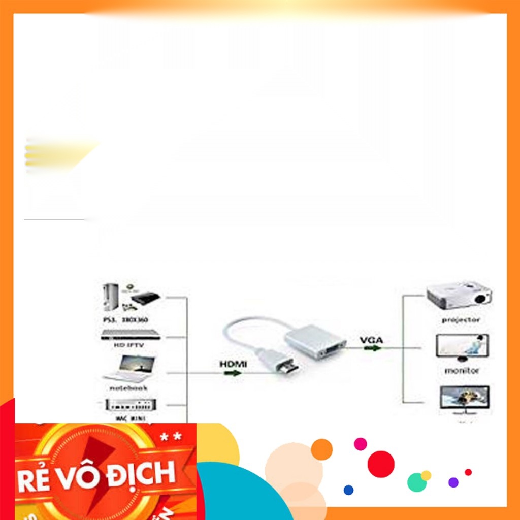 [Mã ELFLASH3 hoàn 10K xu đơn 20K] [ Sỉ] - Cáp HDMI -> VEGA có âm thanh