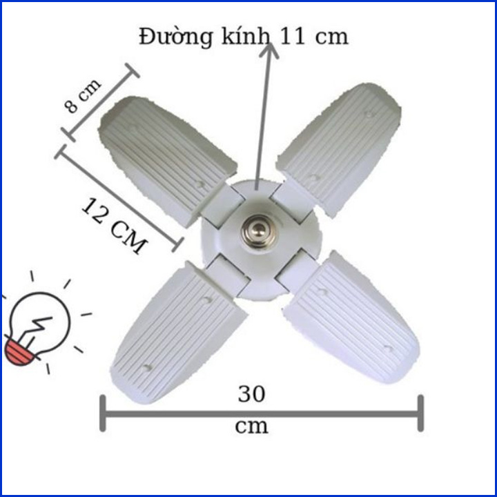 Bóng đèn led 4 cánh 60W siêu sáng ( hình cánh quạt)