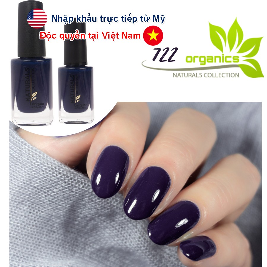 Sơn dưỡng thành phần hữu cơ phục hồi móng yếu, hư tổn USA NATURALS COLLECTION màu tím xanh - 7.5ml - 722