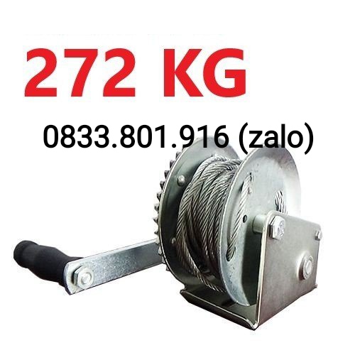 Tời quay tay 600LBS có cáp dài 8m. chịu tải 272kg. tời quay tay giá của nhà phân phối dành cho khách