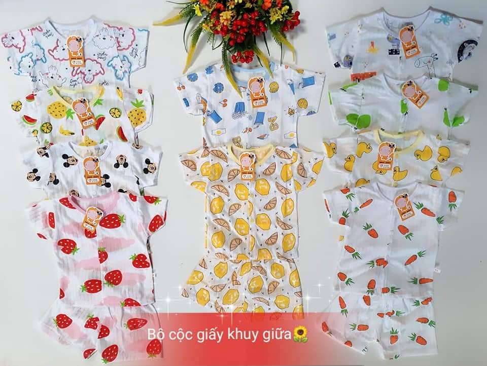 Com bo 3 bộ đồ COTTON GIẤY mềm mịn cho bé trai , bé gái ( 4-15 kg )
