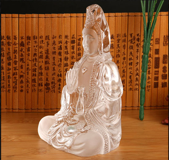 Tượng Quan Âm để xe ô tô Bằng Pha Lê