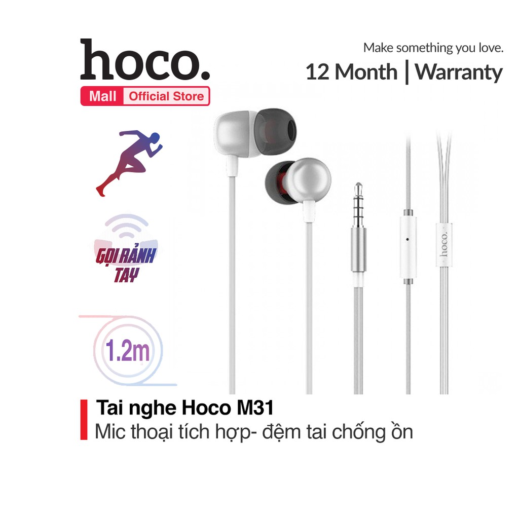 Tai nghe Hoco M31 Jack 3.5mm cho IOS và Android jack 3.5mm