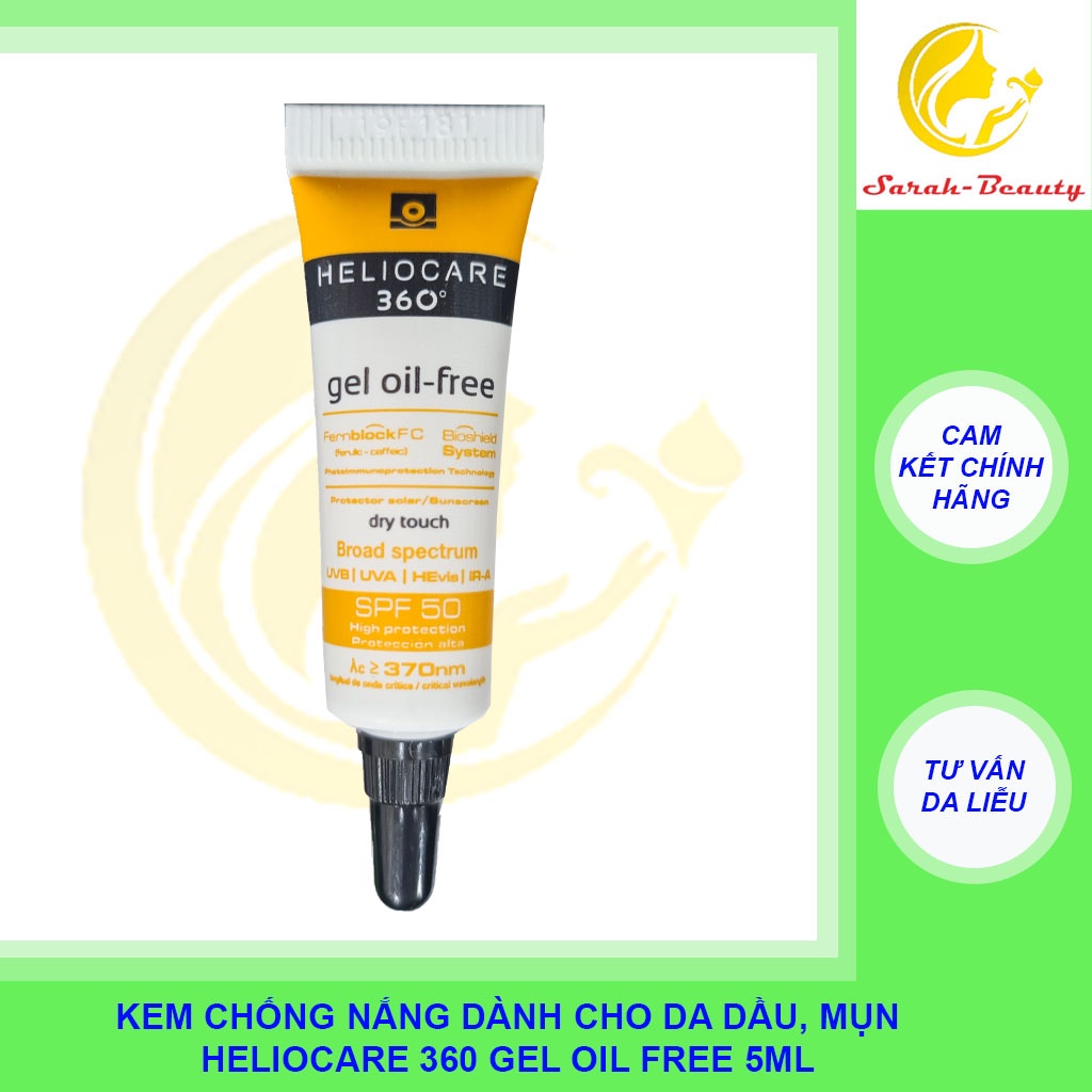 Kem chống nắng heliocare gel oil free 360, water gel 360 3ml