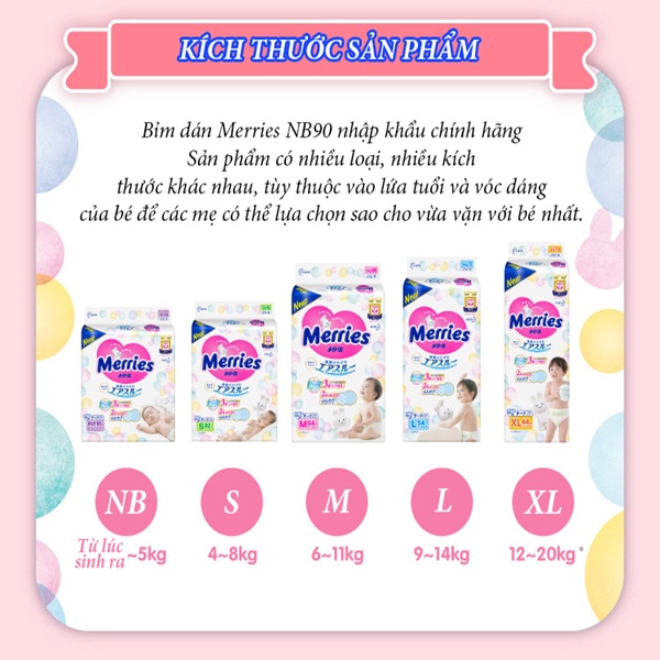 Tã dán Merries Size M64 (cho bé 6 - 11kg)