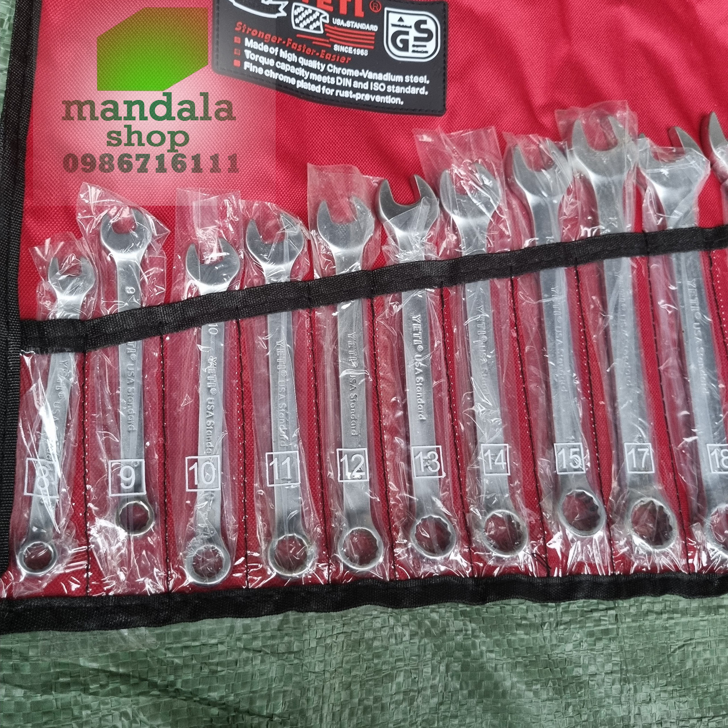 Bộ cờ lê Yeti USA 14 chi tiết 8-24 ( khoá vòng miệng)