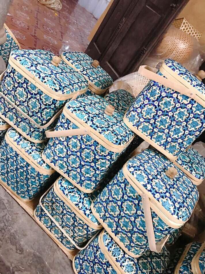 Hộp hoa thị đan bằng tre (0978945425)