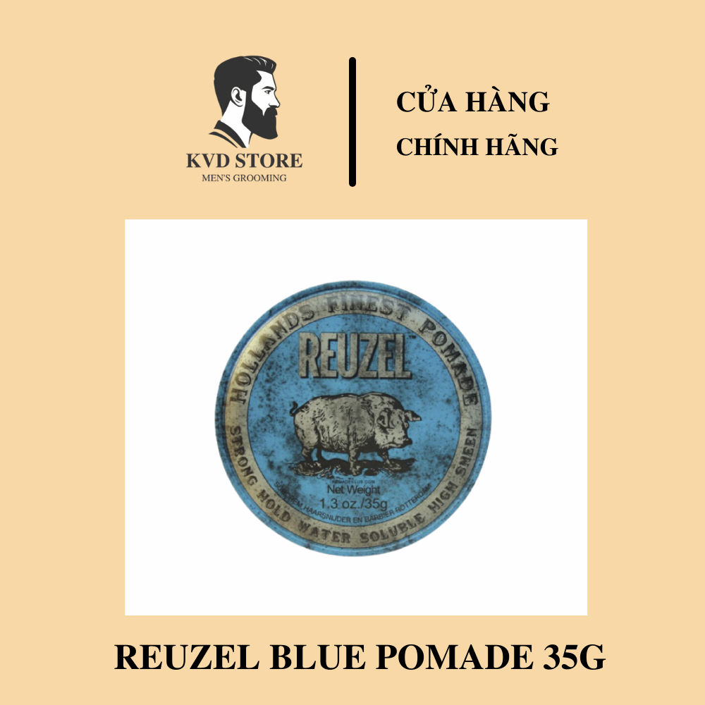[Chính Hãng]  Sáp Vuốt Tóc Nam REUZEL BLUE POMADE 35G - Heo Xanh