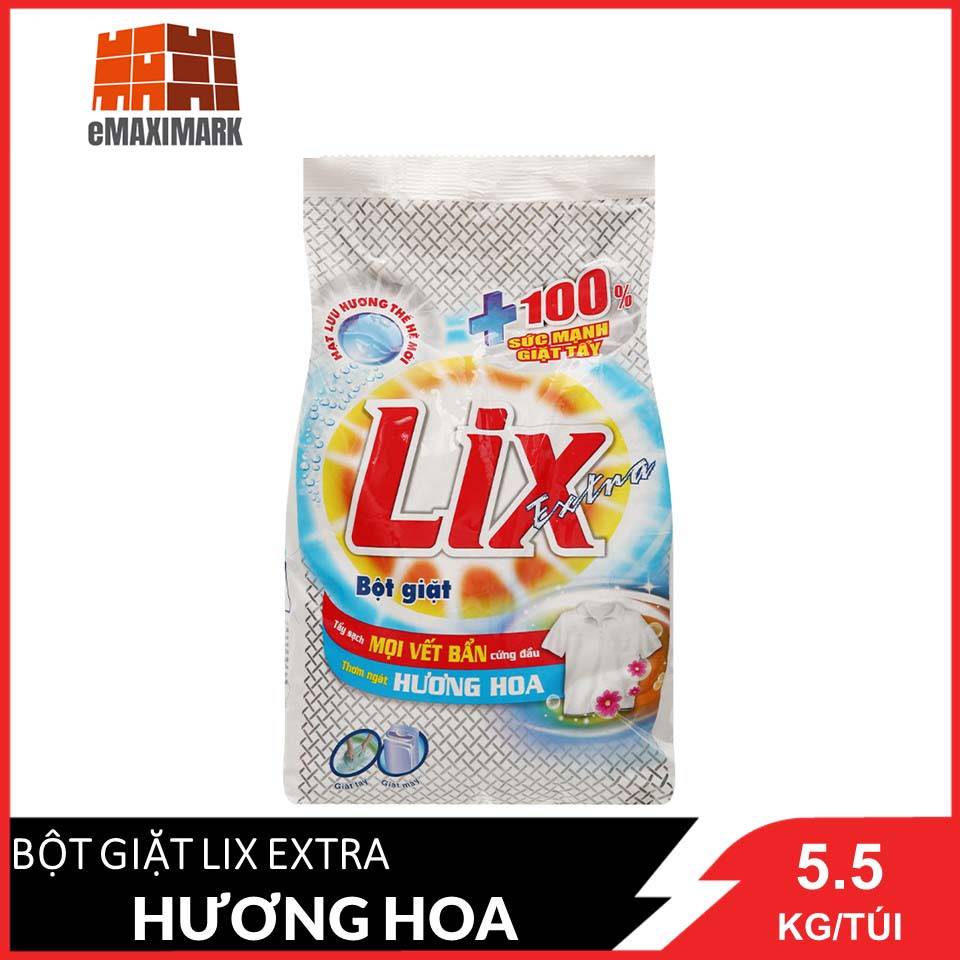 HCMBột giặt LIX Extra Hương hoa 55KG