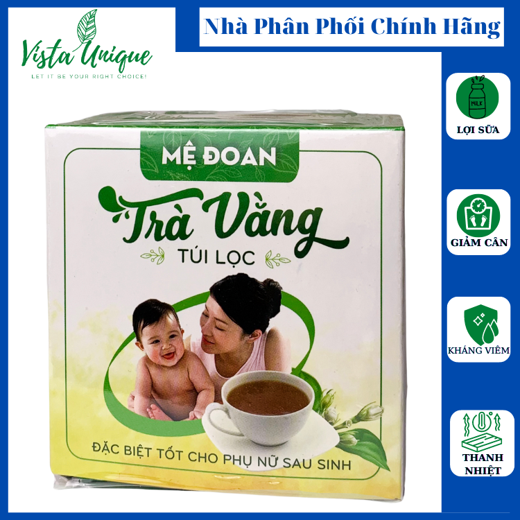 Trà vằng túi lọc lợi sữa cho mẹ sau sinh chè vằng lợi sữa giảm cân trà vằng sẻ hộp 30 túi 5gr- shop vista unique