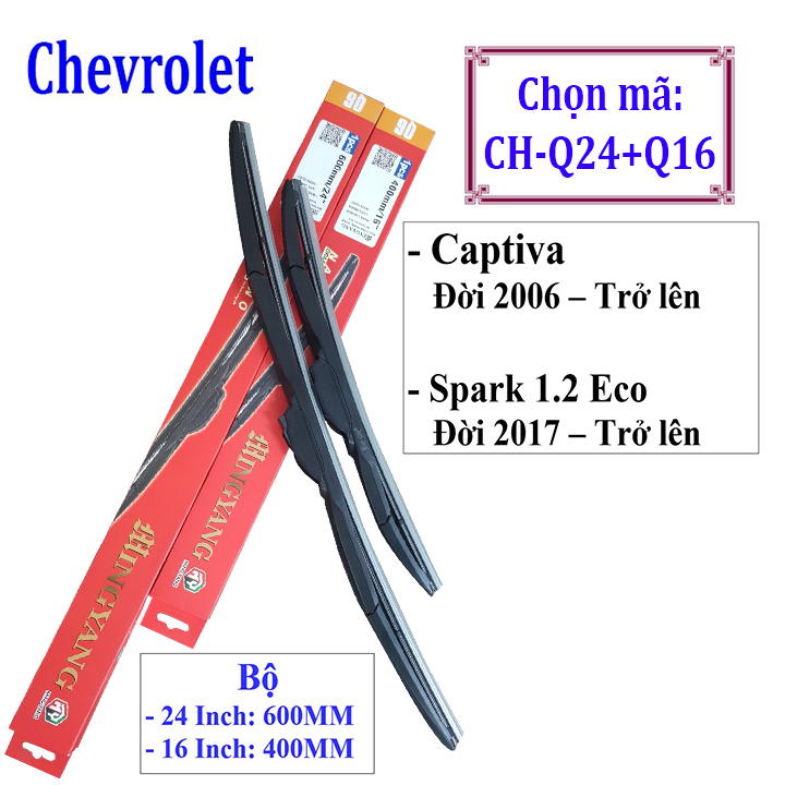 Bộ 2 thanh gạt nước mưa ô tô đa năng Nano cao cấp hãng xe Chevrolet Và Daewoo: Cruze-Aveo-Captiva-Trax-Spark-Lacetti-Gentra-Lanos-Matiz-Orlando-Colorado​​​​​​​