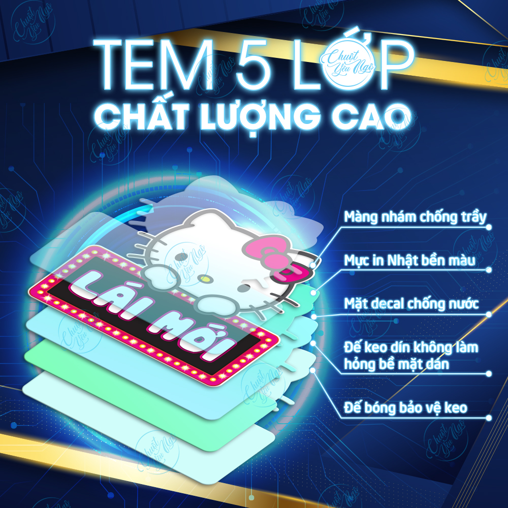 Combo 2 miếng dán decal lái mới trang trí xe hơi ô tô
