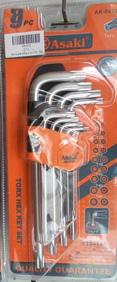 Bộ lục giác sao 9 cây dài asaki ak-412 c2-t10-t50