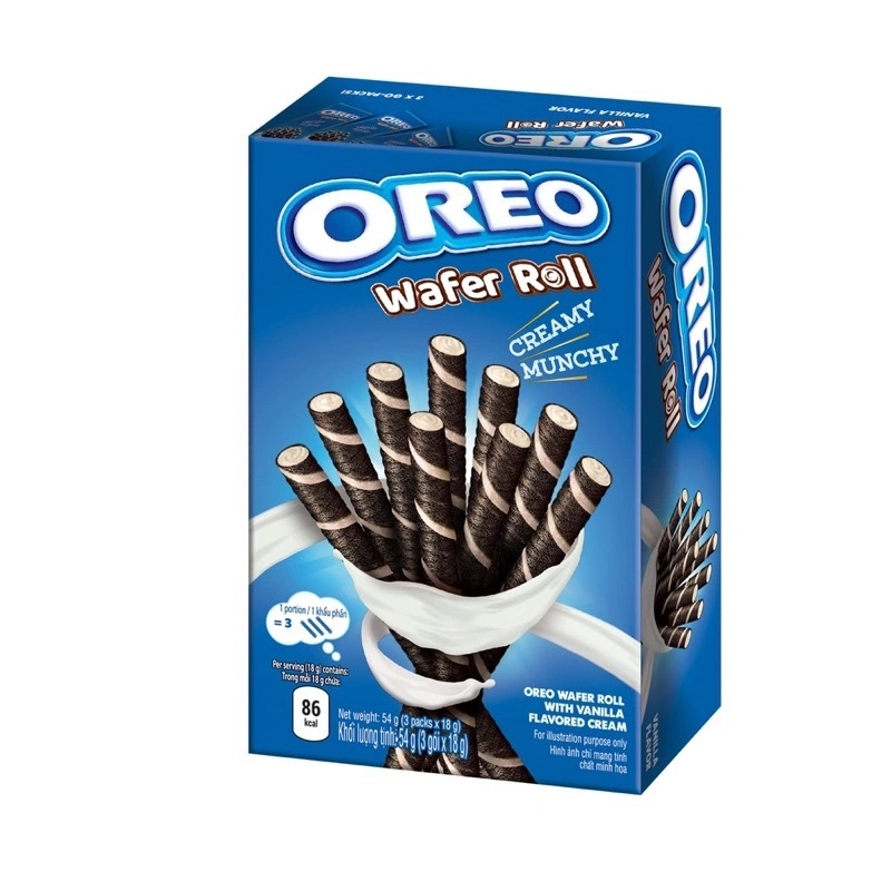 Bánh Quế Oreo Vị Sôcôla Wafer Roll (Hộp 54g)