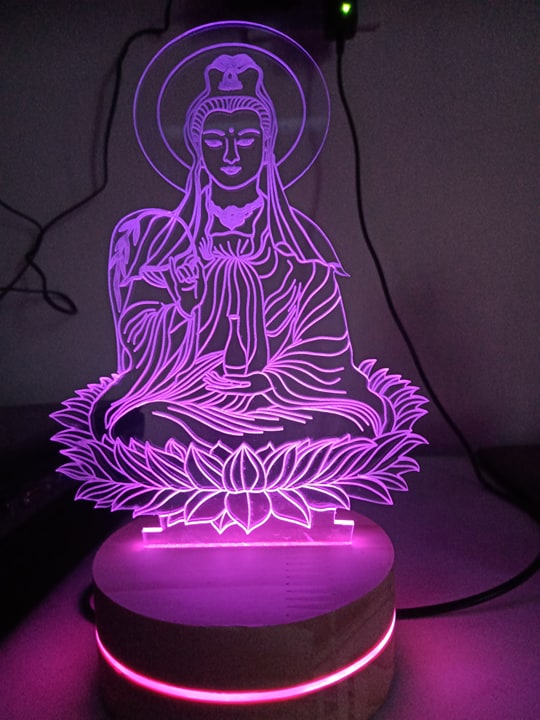 Đèn led3d hình bồ tát