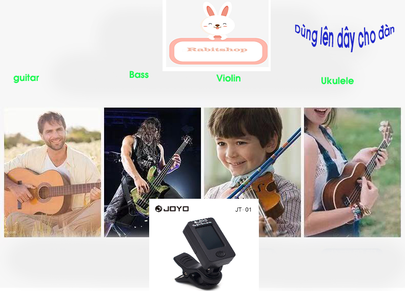 Tuner(máy lên dây)cho đàn guitar,bass,violin,ukulele JOYO -JT01
