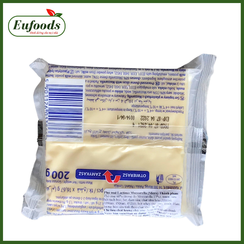 Phô Mai Lát Lactima Mozzarella Ba Lan 200g