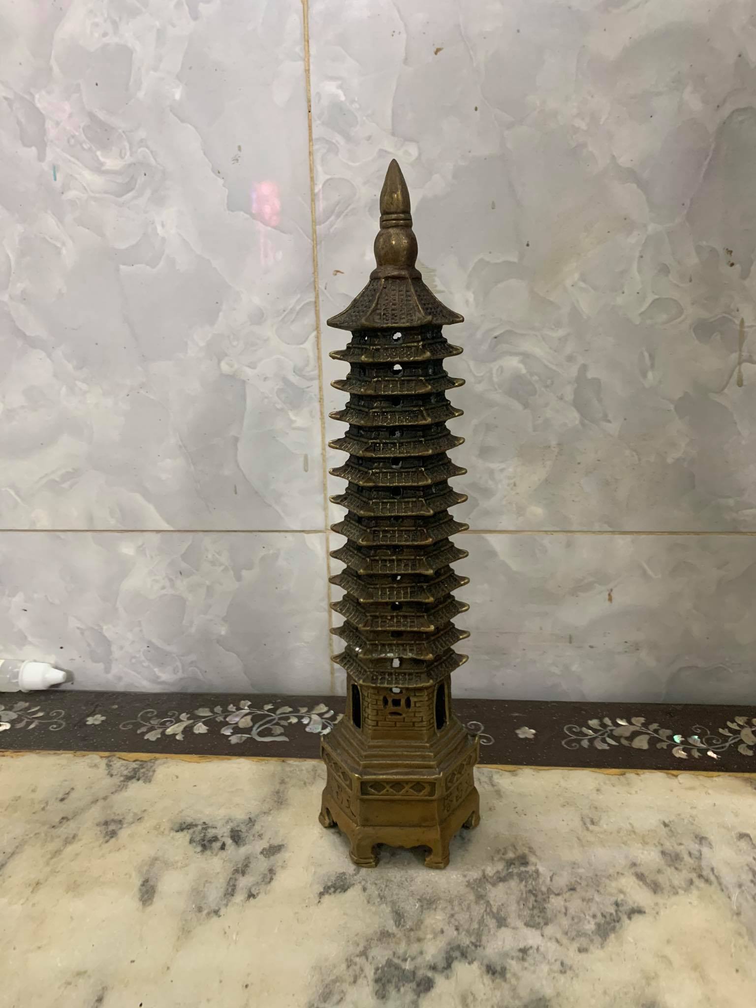 Tháp văn xương cao 30cm bằng đồng