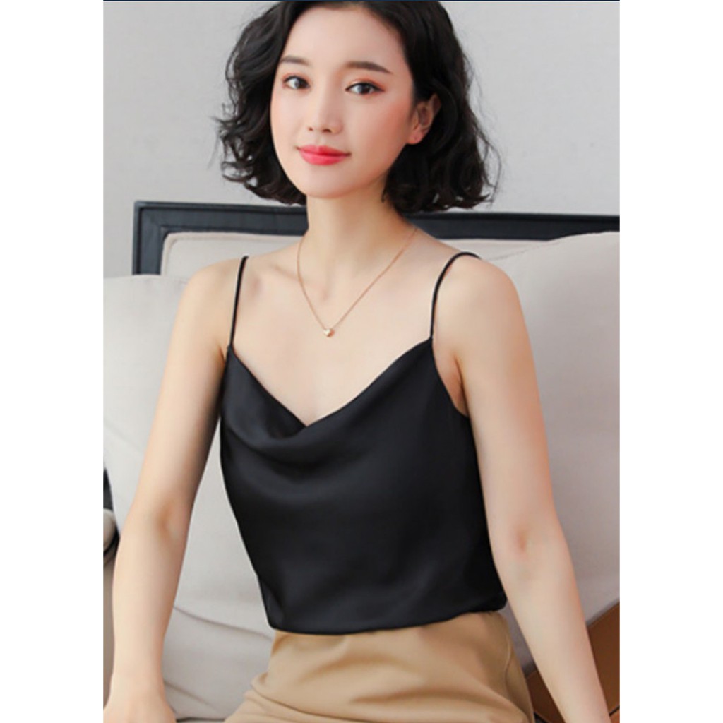 Áo hai dây lụa cổ đổ siêu đẹp