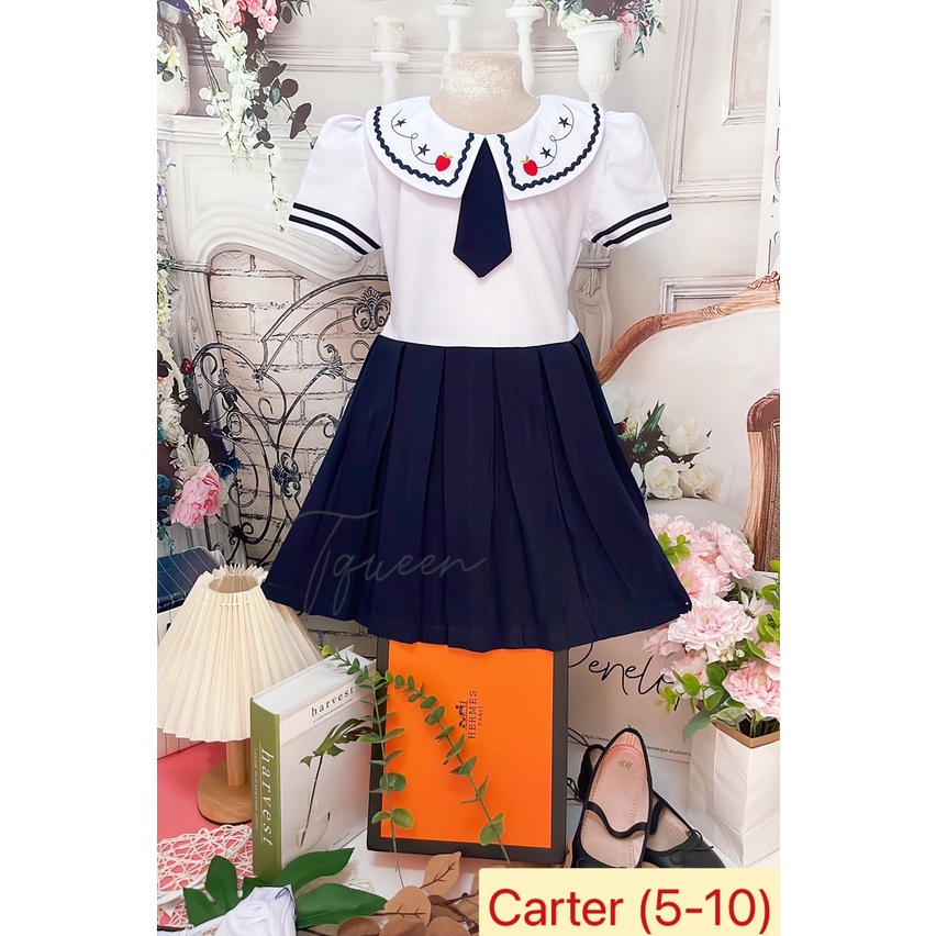 Đầm học sinh - Vải kate lụa - Danangsale