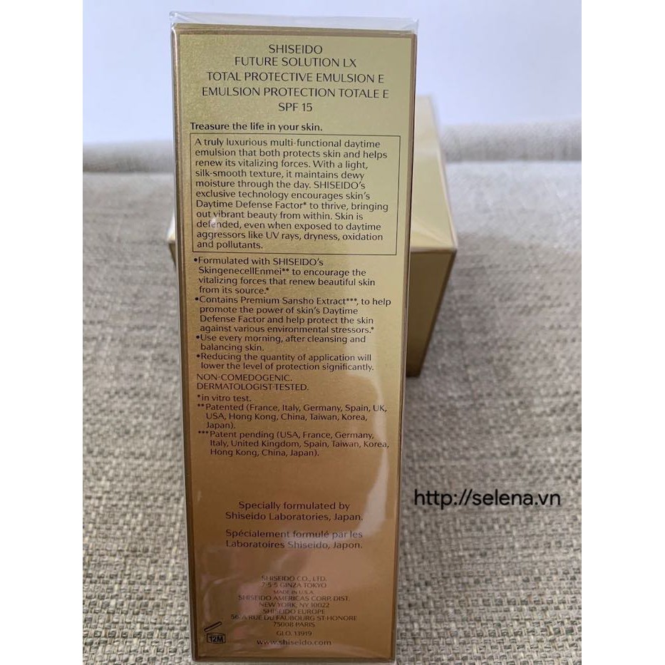 [CHÍNH HÃNG] Sữa dưỡng ban ngày Shiseido Future Solution Lx Total Protective Emulsion E 75ml