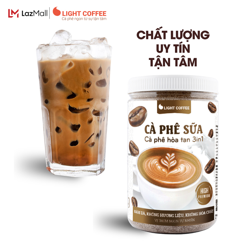 Cà phê sữa 3in1, pha uống liền Light Coffee - Hũ 500gr