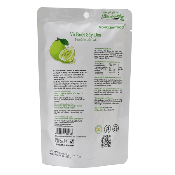 Vỏ bưởi sấy dẻo 25g