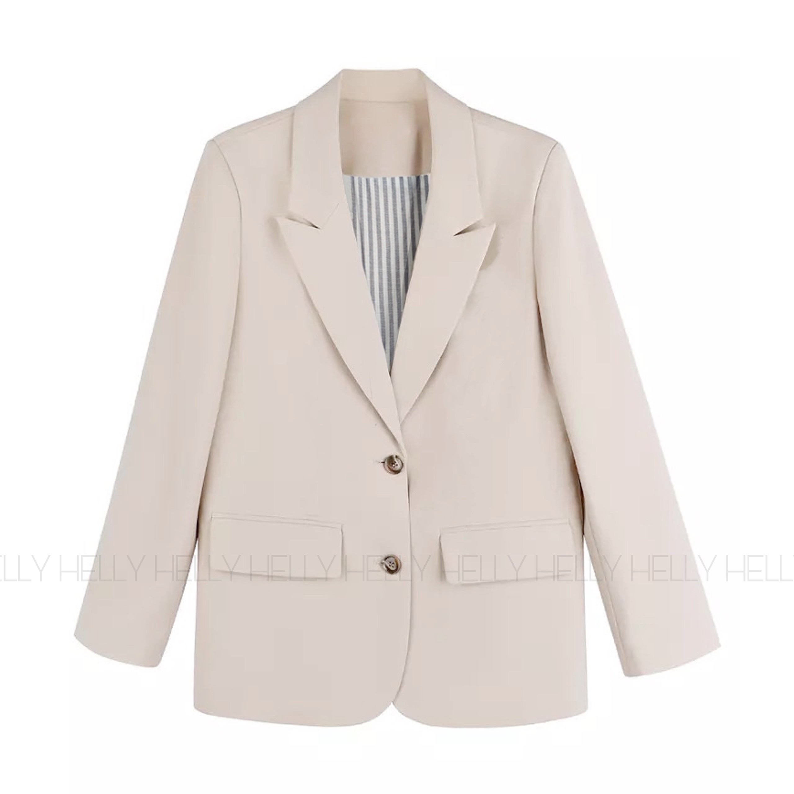 BLAZER 2 LỚP NUDE SỌC | ĐEN SỌC | HELLY SHOP