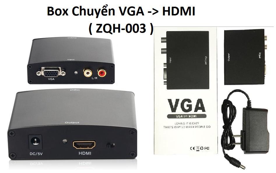 [HCM]Box chuyển VGA ra HDMI ZQH-003