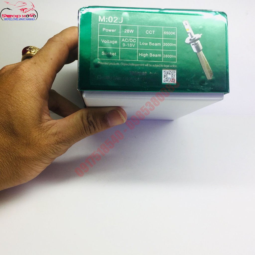 ĐÈN PHA LED M02J CHÂN H4 RÂU TẢN NHIỆT SIỂU SÁNG
