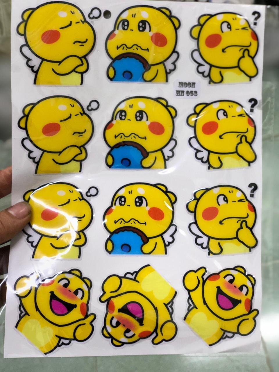 12 Tem nổi Emoji dán xe, nón bh, vali,...