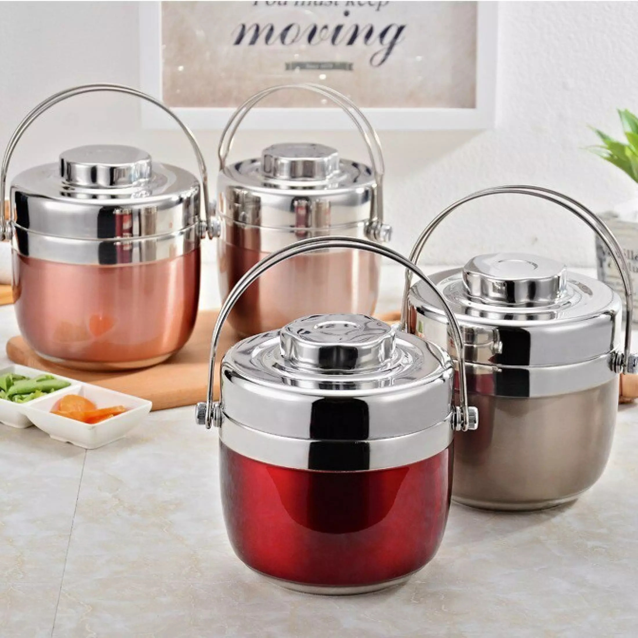 Hộp cơm giữ nhiệt dạng bom 2 ngăn 1.3l, camen bom hàn quốc 2 ngăn -cặp lồng bom xuất hàn 1,3l - camen giữ nhiệt xuất hàn- cà mên inox cao cấp -hộp đựng cơm- camen inox 1.3l